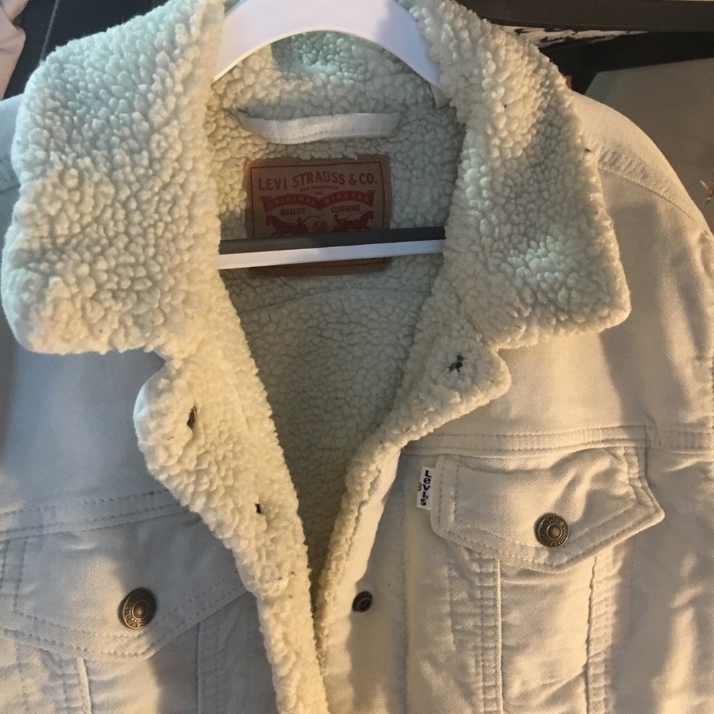 Levi’s White Sherpa Denim Jacket